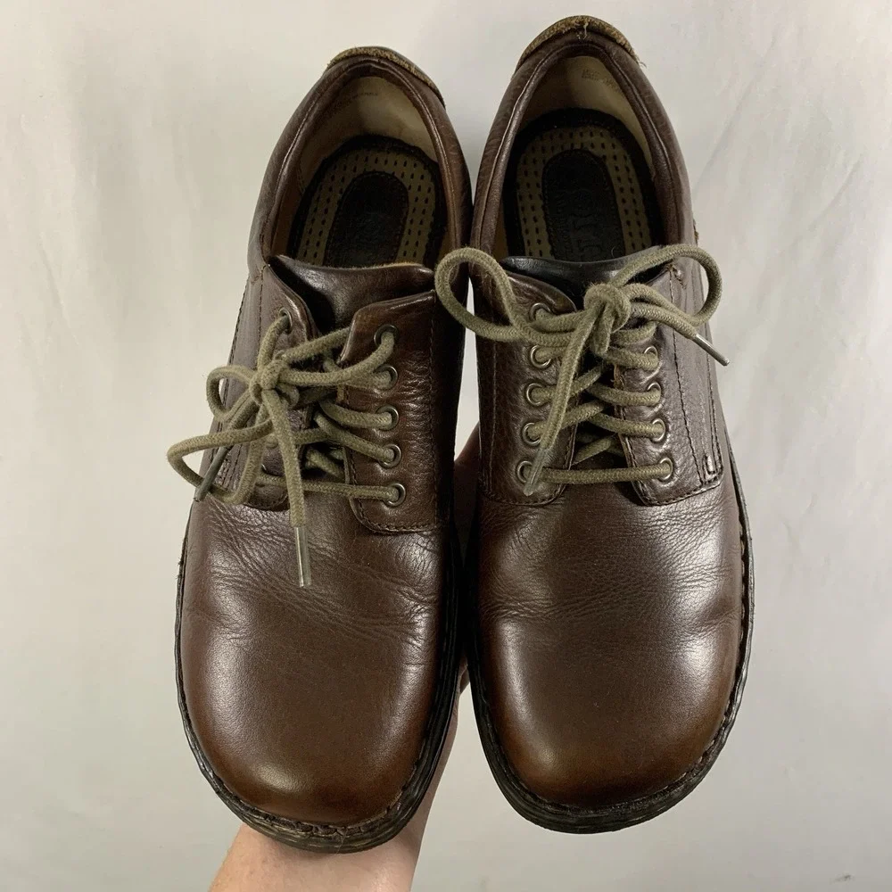 Born Mens Leather Derby Oxford Comfort Shoes US 10 EU 44 Brown Heritage Normcore